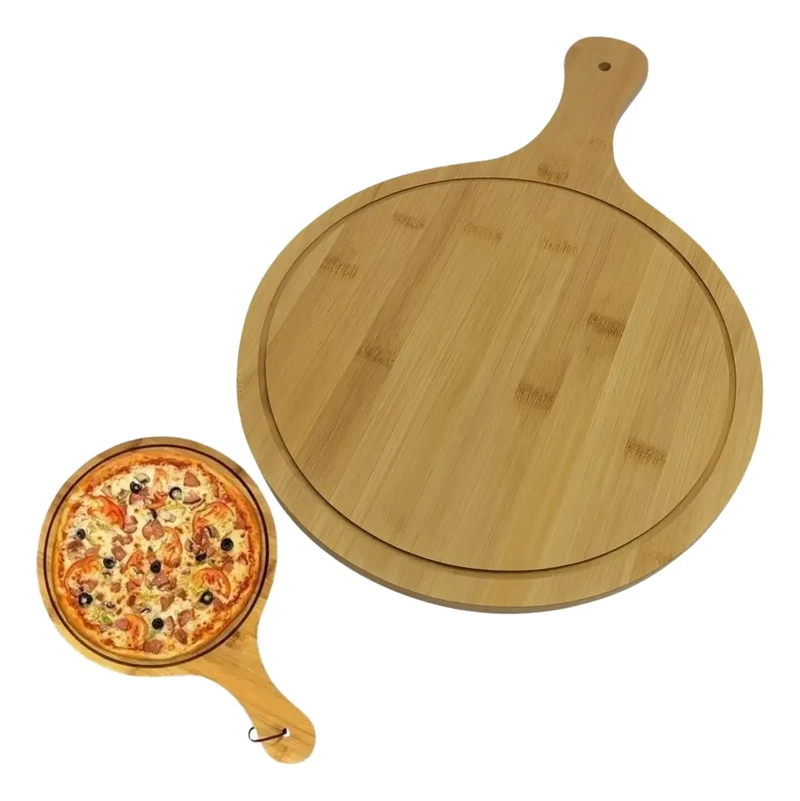 TABLA PICOTEO REDONDA CIRCULAR PIZZA MADERA 44X30CM - 1