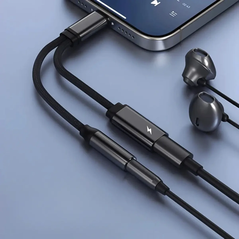 ADAPTADOR AUDIO COMPATIBLE LIGHTNING A AUX Y USB-C - 5