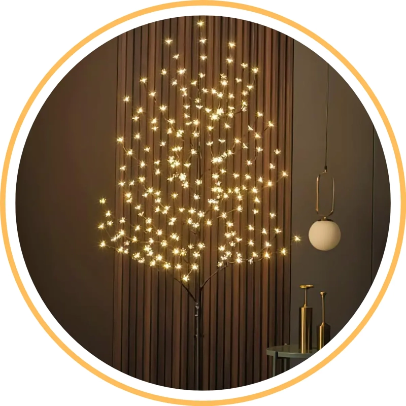 LAMPARA AMBIENTE DISEÑO ARBOL LUZ CALIDA AMARILLA 150CM - 1