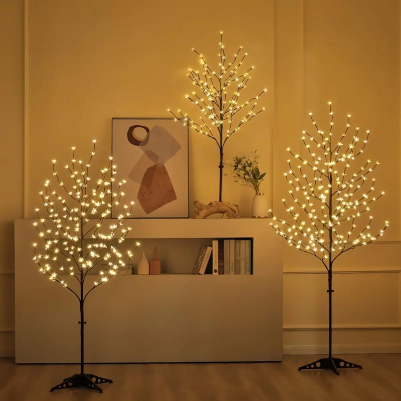 LAMPARA AMBIENTE DISEÑO ARBOL LUZ CALIDA AMARILLA 150CM - 2