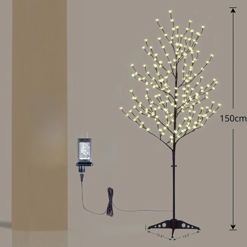 LAMPARA AMBIENTE DISEÑO ARBOL LUZ CALIDA AMARILLA 150CM - 3