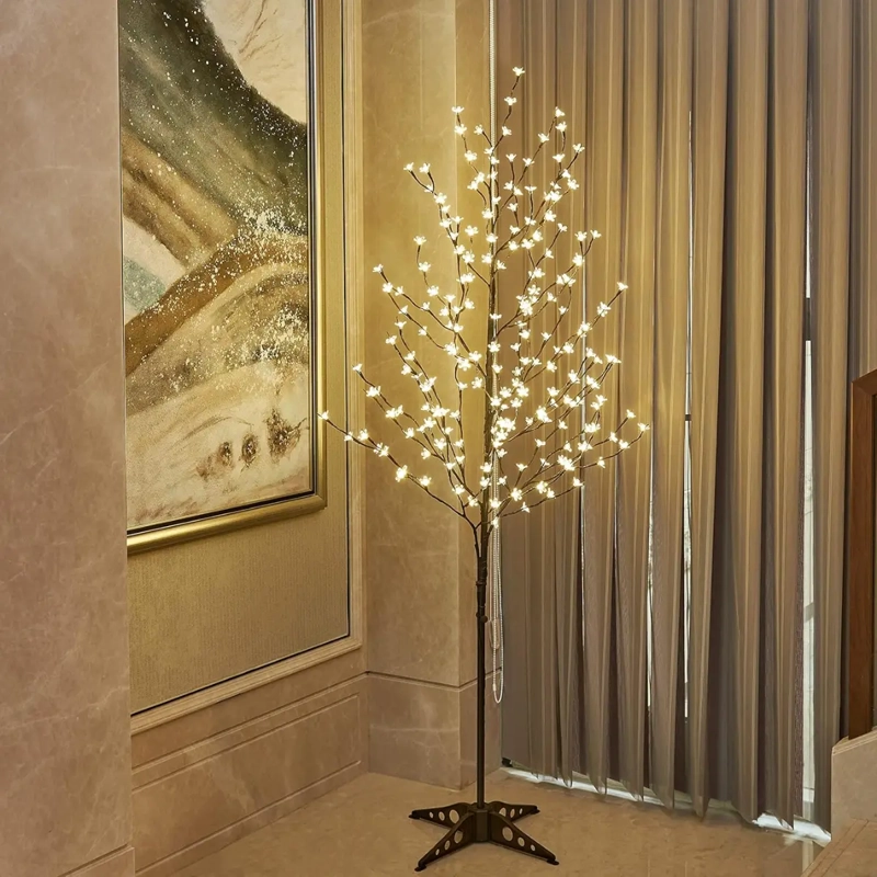 LAMPARA AMBIENTE DISEÑO ARBOL LUZ CALIDA AMARILLA 150CM - 5