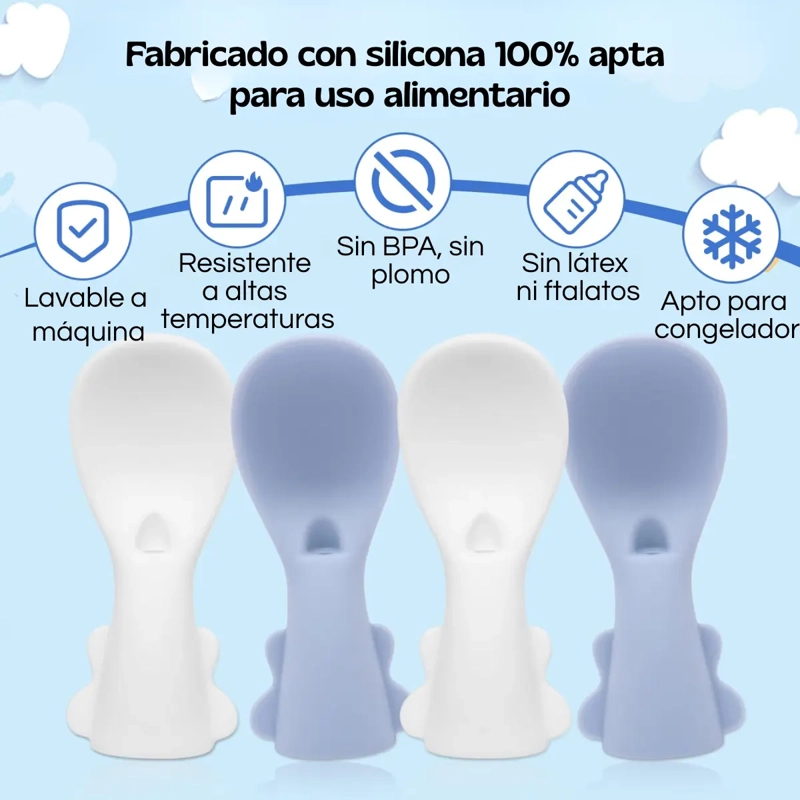 SET 5 PIEZAS CUCHARAS DISPENSADORAS DE SILICONA PARA BEBE S - 6