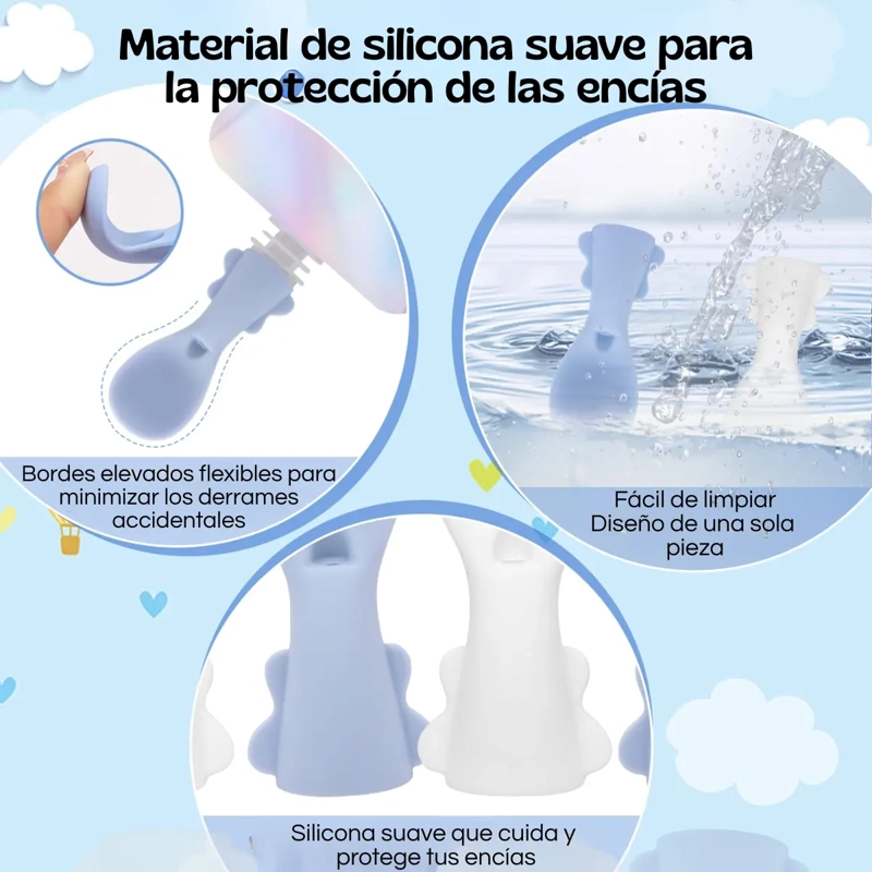 SET 5 PIEZAS CUCHARAS DISPENSADORAS DE SILICONA PARA BEBE S - 7
