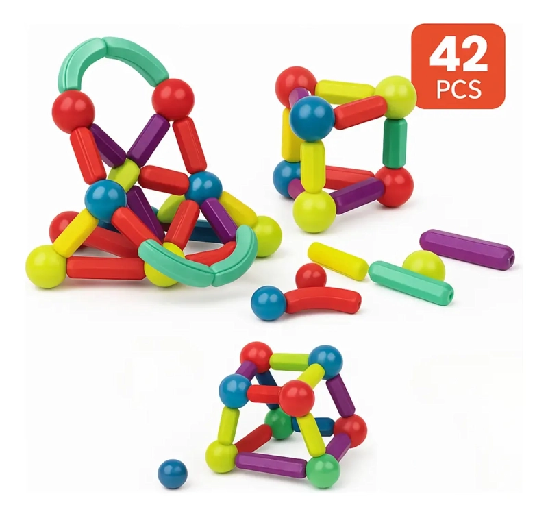 SET 42 PIEZAS BLOQUES JUGUETES DE CONSTRUCCION MAGNE TICOS - 1