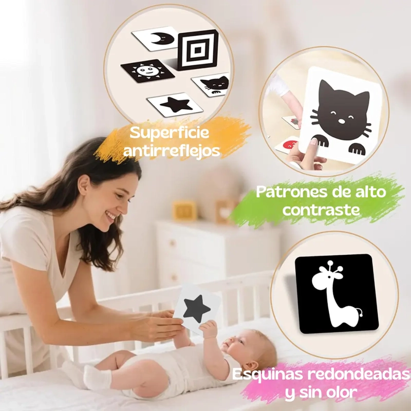TARJETAS DE ESTIMULACION VISUAL DIDACTICO BEBE S 0 A 3 MESES - 2