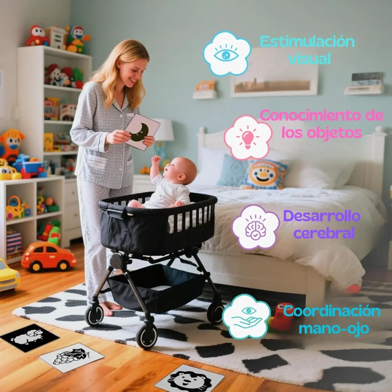 TARJETAS DE ESTIMULACION VISUAL DIDACTICO BEBE S 0 A 3 MESES - 6