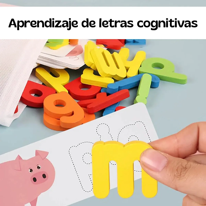 JUEGO DIDACTICO ROMPECABEZAS MADERA TARJETAS SENSORIAL BEBE - 2