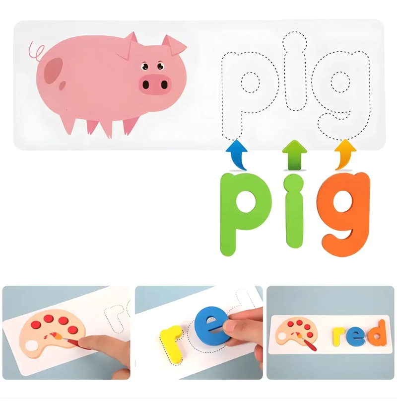 JUEGO DIDACTICO ROMPECABEZAS MADERA TARJETAS SENSORIAL BEBE - 7