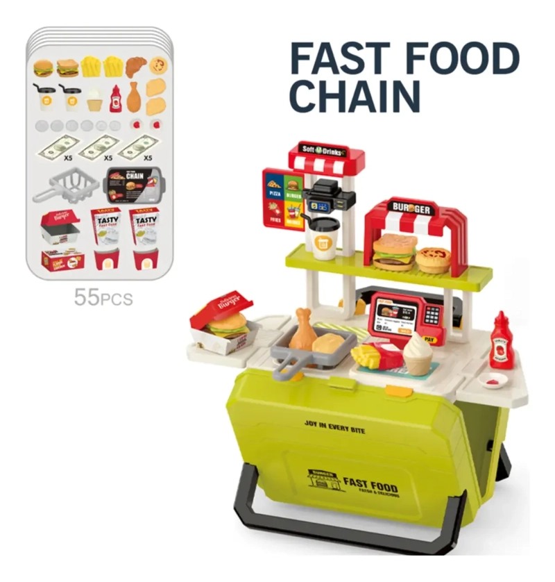 SET MALETA JUGUETE DE COCINA COMIDA PARA BEBE S NIÑOS - 2