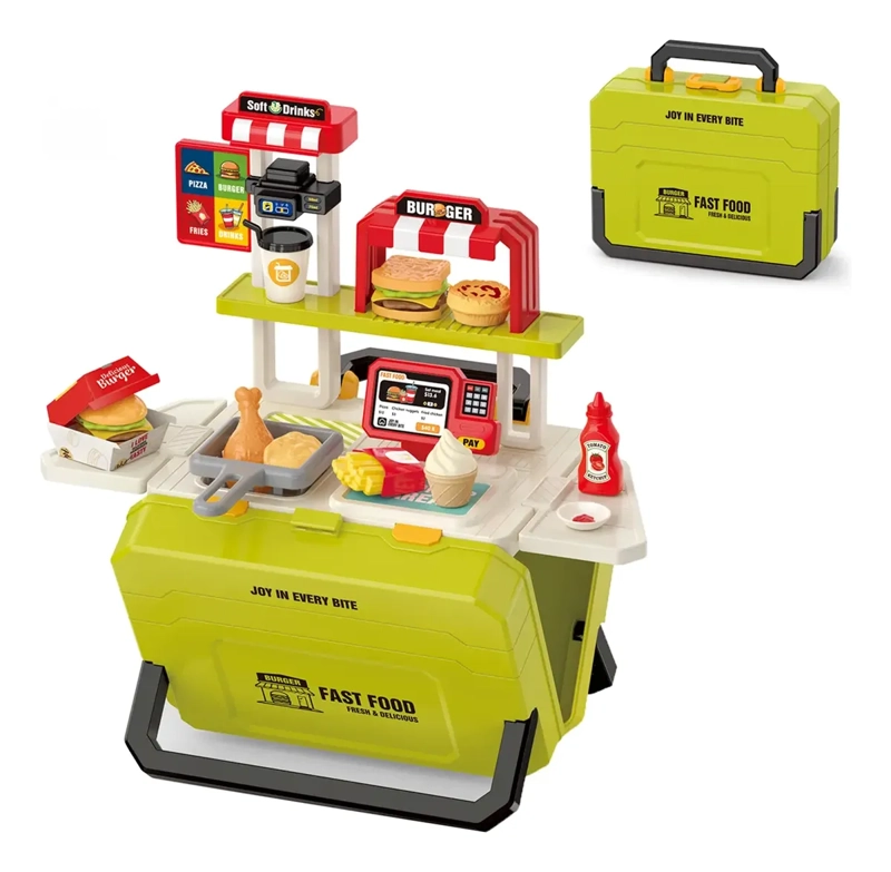 SET MALETA JUGUETE DE COCINA COMIDA PARA BEBE S NIÑOS - 6