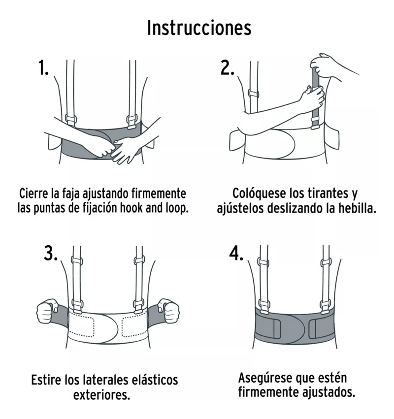 FAJA CINTURON SOPORTE ESPALDA BAJA LUMBAR AJUSTABLE - 6
