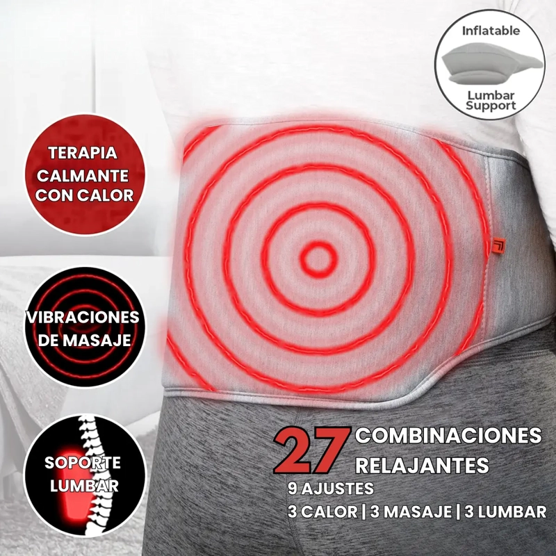 CINTURON LUMBAR MASAJEADOR CON CALOR RELAJANTE - 2