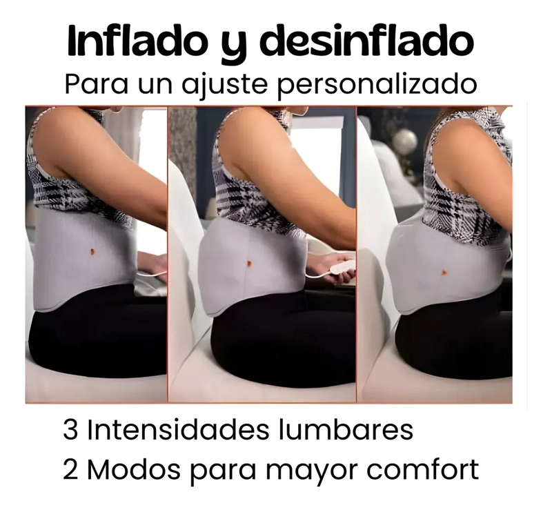 CINTURON LUMBAR MASAJEADOR CON CALOR RELAJANTE - 3