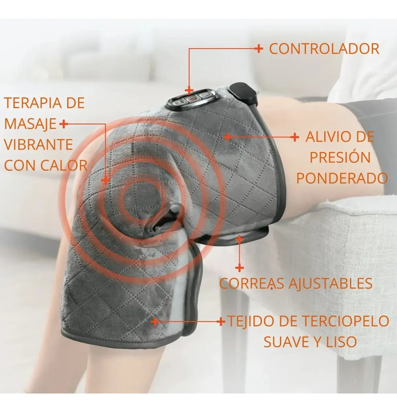 SOPORTE RODILLA MASAJEADOR CON CALOR RELAJANTE - 3