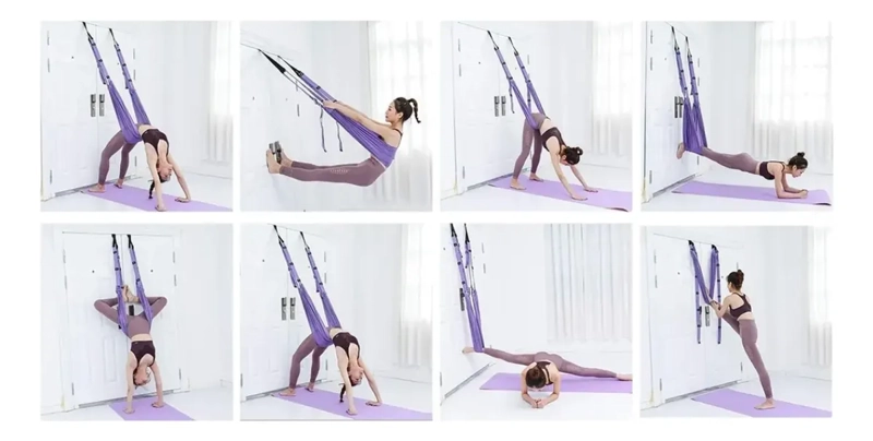COLUMPIO HAMACA AJUSTABLE PARA YOGA AEREO ESTIRAMIENTO - 3