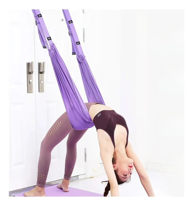 COLUMPIO HAMACA AJUSTABLE PARA YOGA AEREO ESTIRAMIENTO - 5