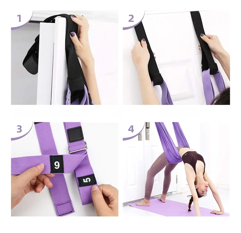 COLUMPIO HAMACA AJUSTABLE PARA YOGA AEREO ESTIRAMIENTO - 6