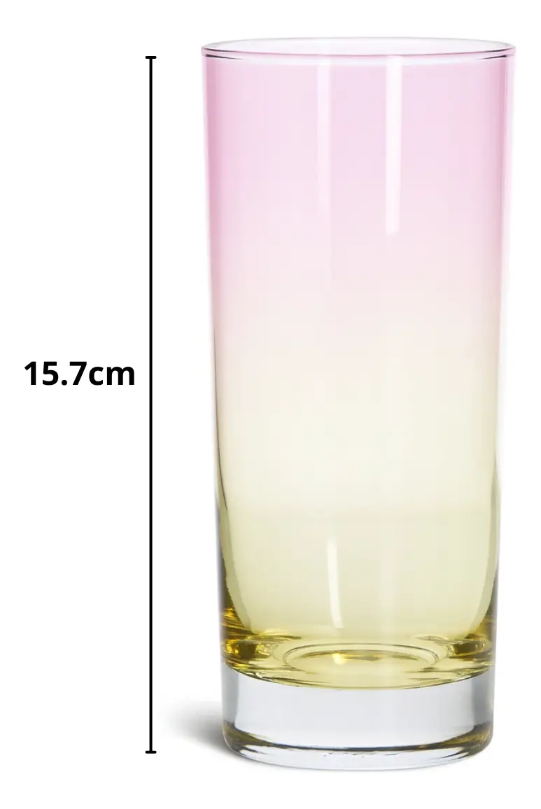 PACK 6 VASOS VIDRIO DISEÑO TORNASOL 460ML 16OZ - 4