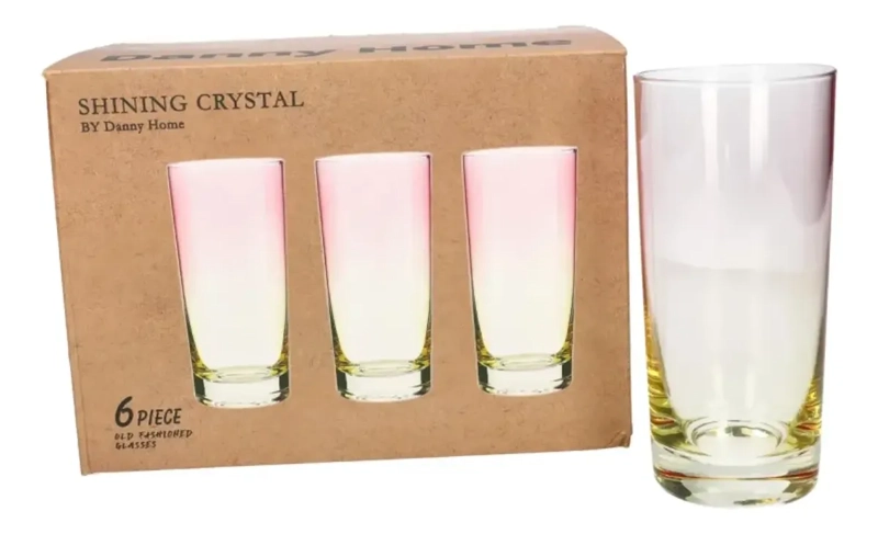 PACK 6 VASOS VIDRIO DISEÑO TORNASOL 460ML 16OZ - 7