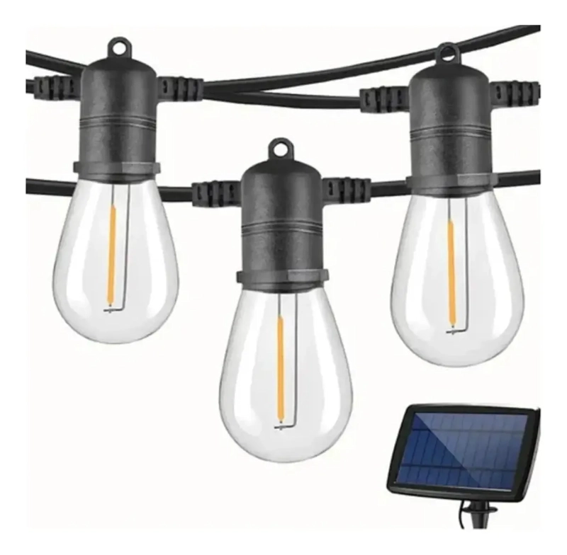 GUIRNALDA FOCOS EXTERIOR RECARGA SOLAR 5 METROS LUZ CALIDA - 1