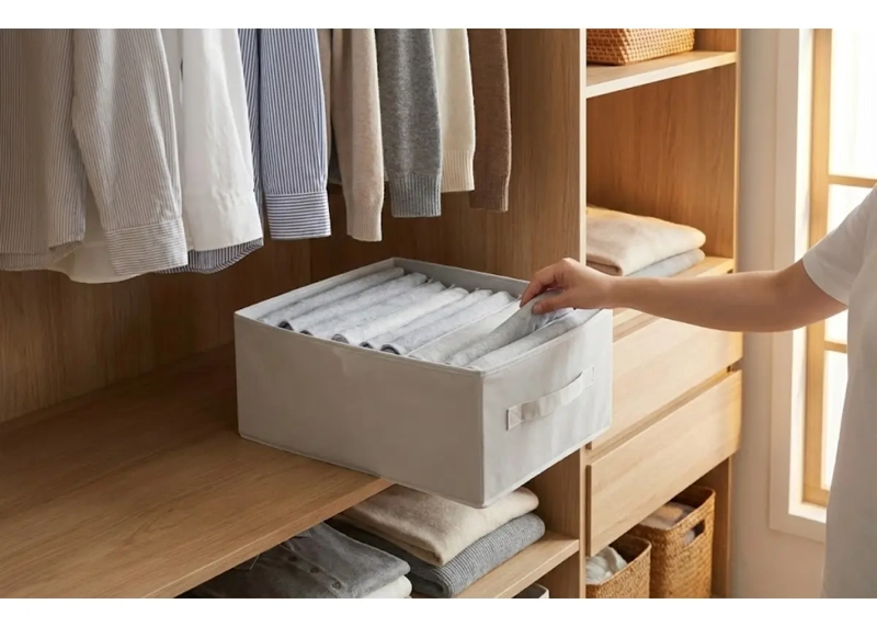 CAJA DE ALMACENAMIENTO ORGANIZADOR ROPA MULTIUSO 36X25X20CM - 2