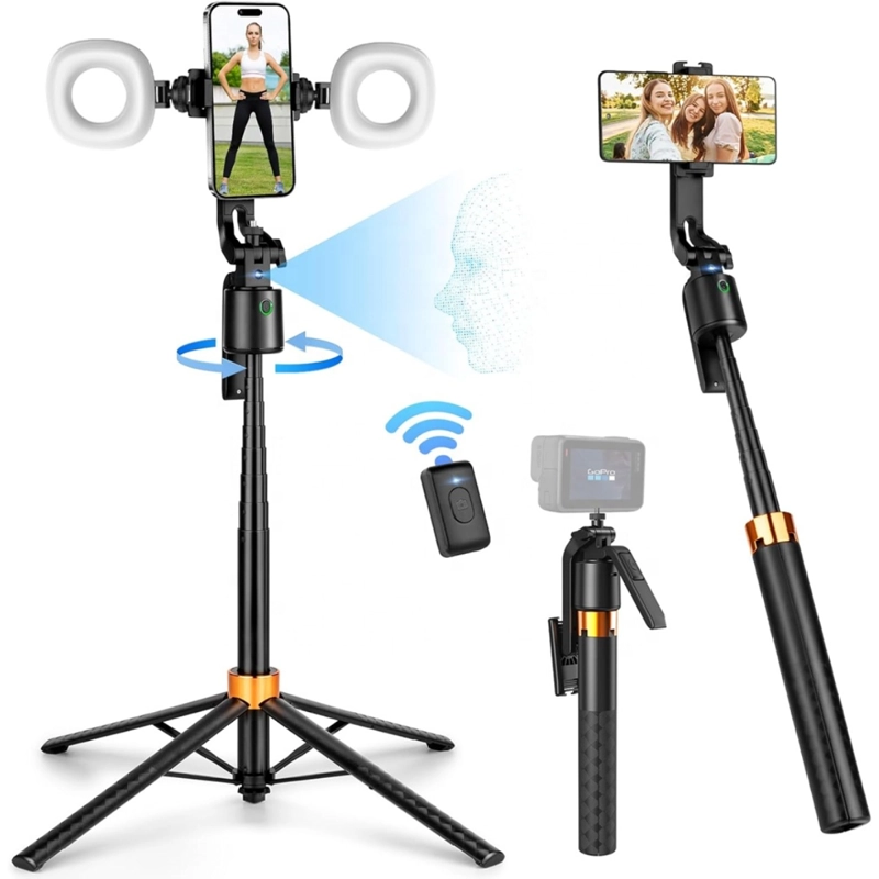 TRIPODE PALO SELFIE LUZ LED Y SEGUIMIENTO FACIAL 360° 180CM - 1