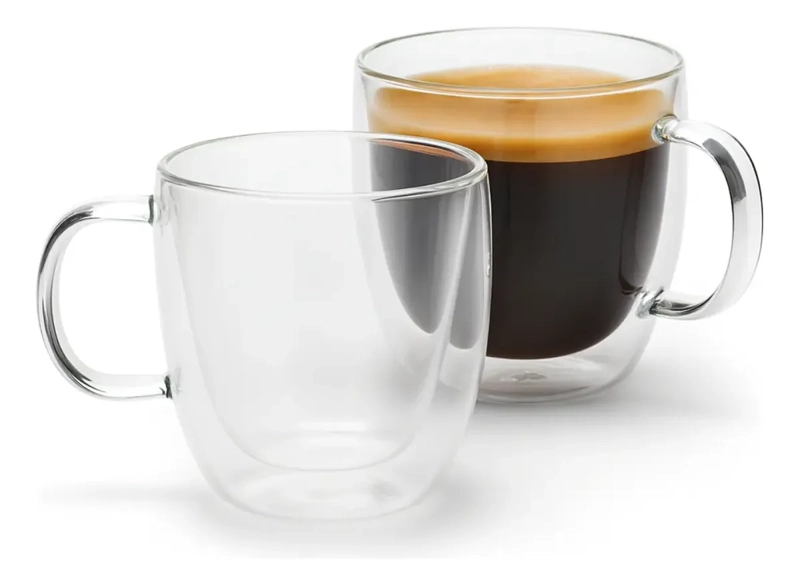 PACK 2 TAZAS VIDRIO PARA EXPRESSO CAFE  TE  MULTIUSO 150ML - 1