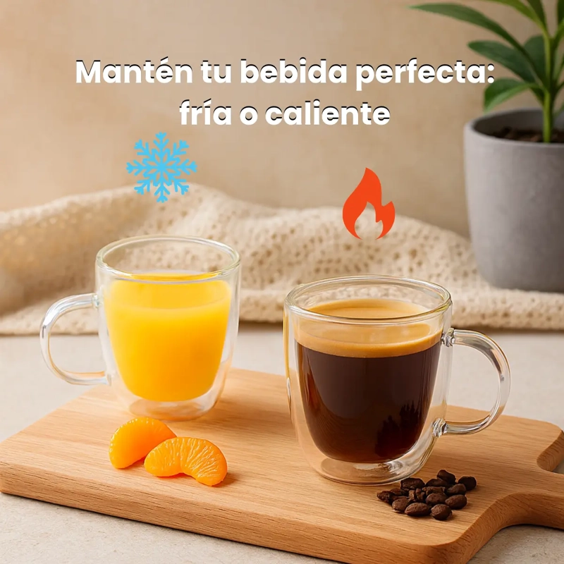 PACK 2 TAZAS VIDRIO PARA EXPRESSO CAFE  TE  MULTIUSO 150ML - 3