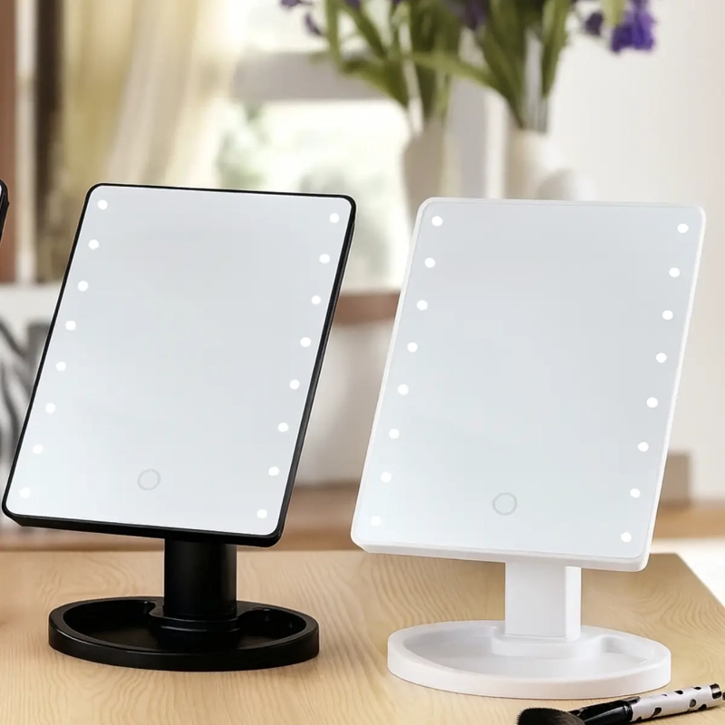ESPEJO LUZ LED PARA ESCRITORIO NEGRO VANITY MAQUILLAJE AJUSTABLE - 4