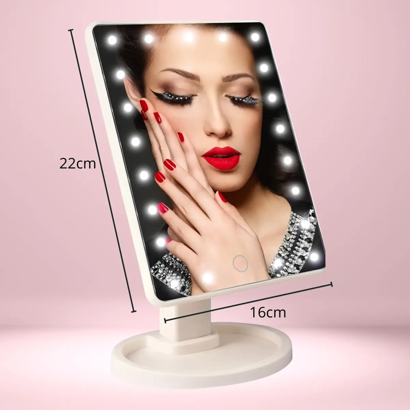 ESPEJO LUZ LED PARA ESCRITORIO NEGRO VANITY MAQUILLAJE AJUSTABLE - 6