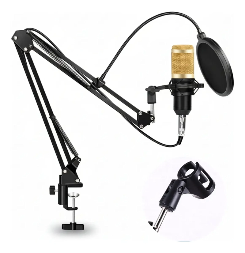 KIT PROFESIONAL BRAZO MICROFONO ANTIPOP SOPORTE ARAÑA STUDIO - 2