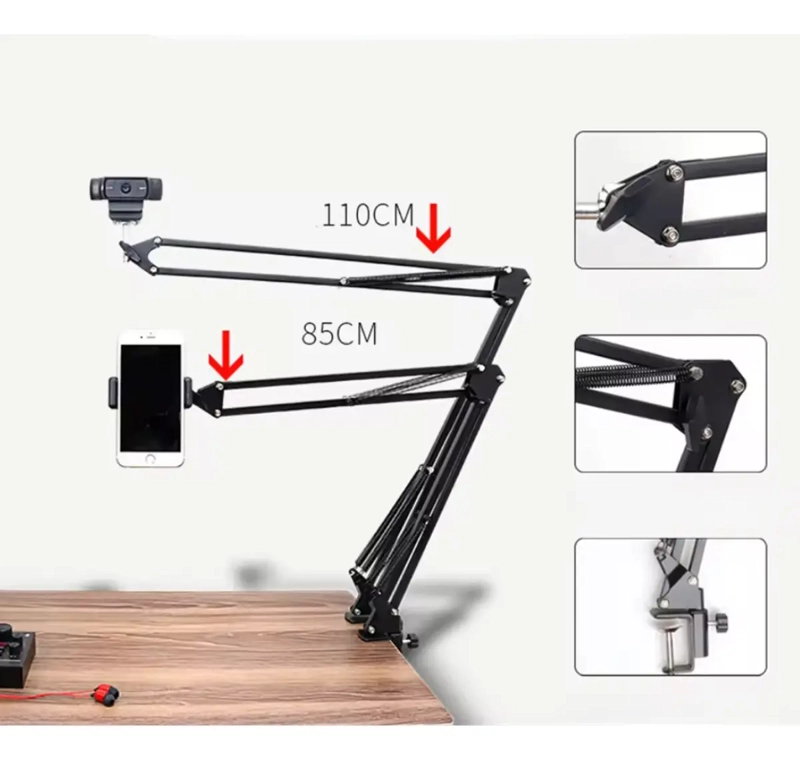 SOPORTE BRAZO AJUSTABLE PROFESIONAL GRABACION PARA CELULAR - 2