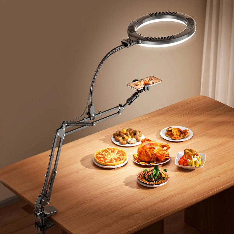 KIT SOPORTE AJUSTABLE PROFESIONAL + ARO DE LUZ PARA CELULAR - 6