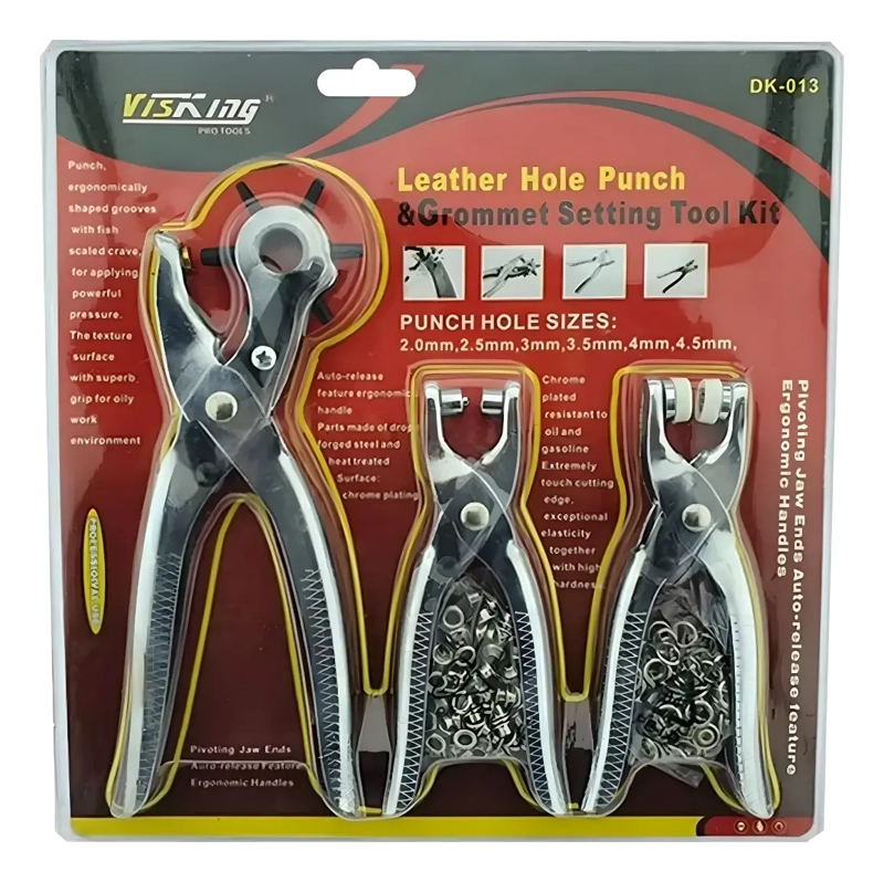 KIT SACABOCADOS OJALADORA OJETES + PINZA PERFORADORA CUERO - 8