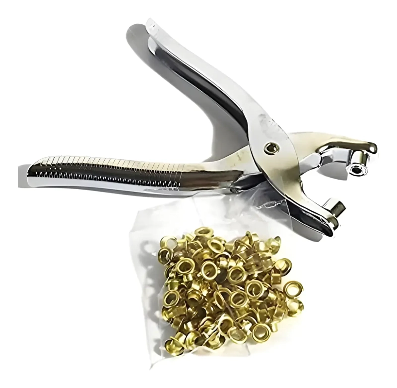 OJALADORA MANUAL CON OJETES PINZA PARA OJALILLOS CUERO TELA - 2
