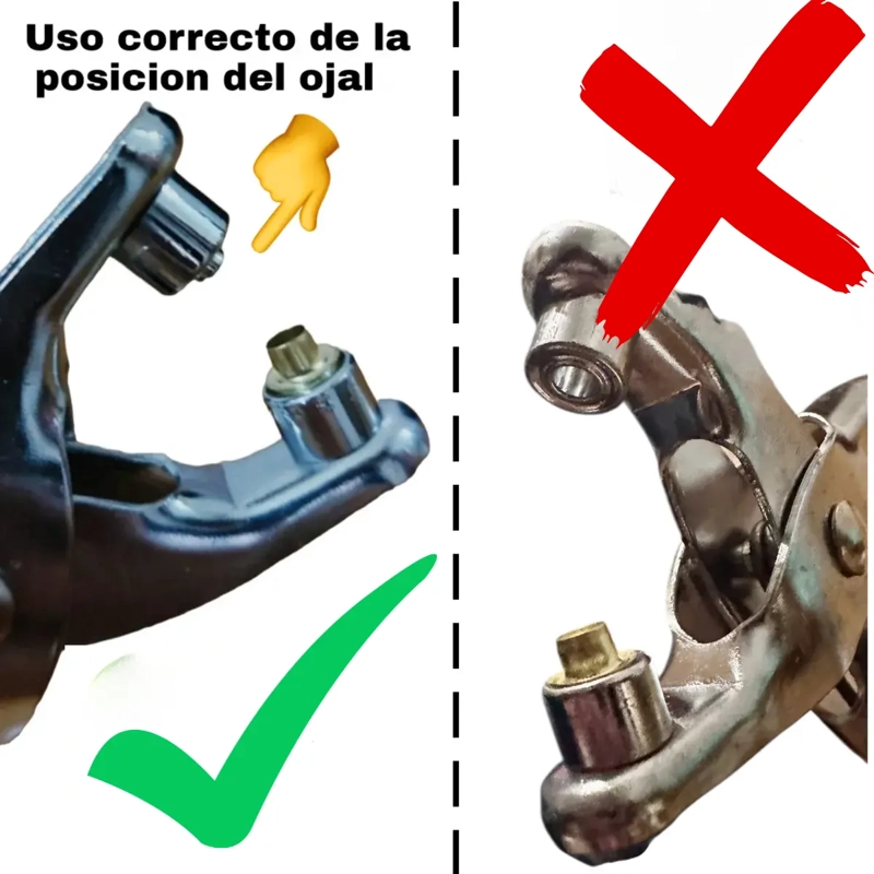 OJALADORA MANUAL CON OJETES PINZA PARA OJALILLOS CUERO TELA - 5
