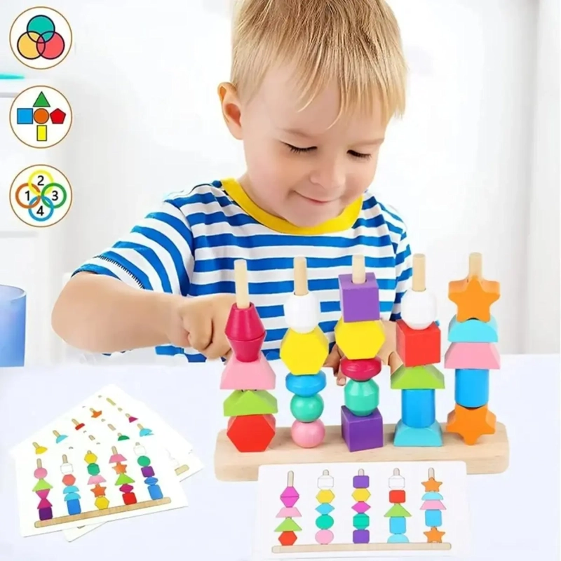 JUEGO DIDACTICO INFANTIL MADERA FORMA GEOME TRICAS MONTESSORI - 7
