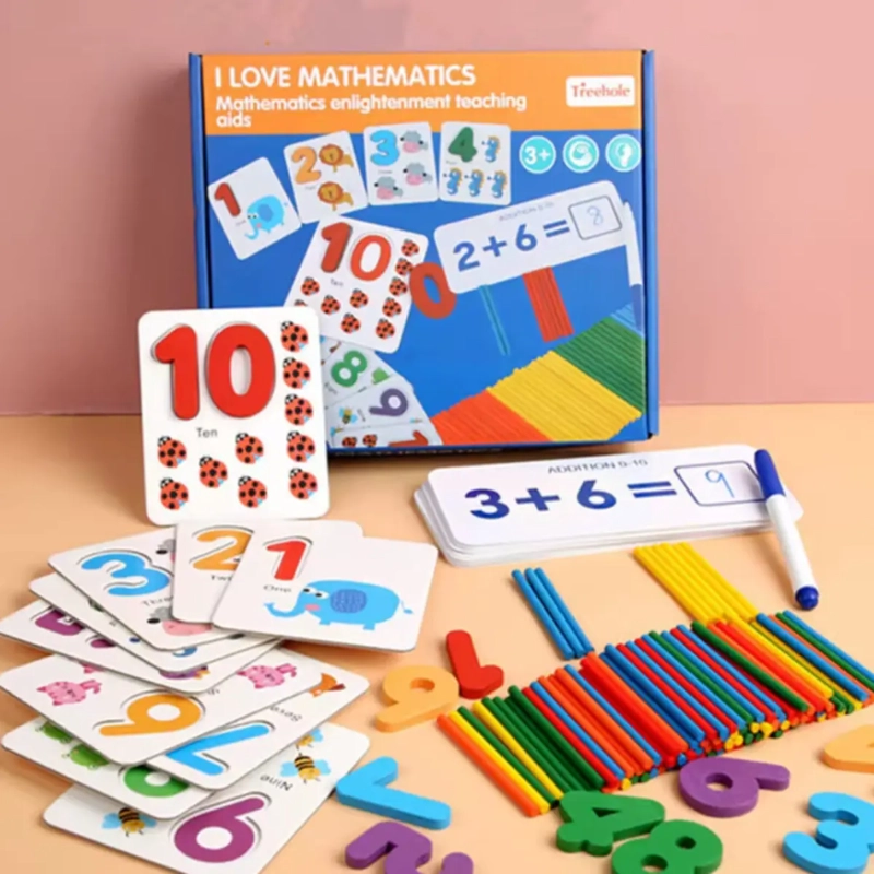 JUEGO DIDACTICO INFANTIL MATEMATICAS TARJETAS MONTESSORI 3+ - 3