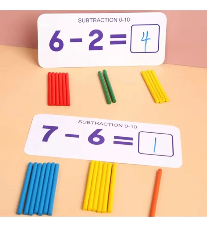 JUEGO DIDACTICO INFANTIL MATEMATICAS TARJETAS MONTESSORI 3+ - 6