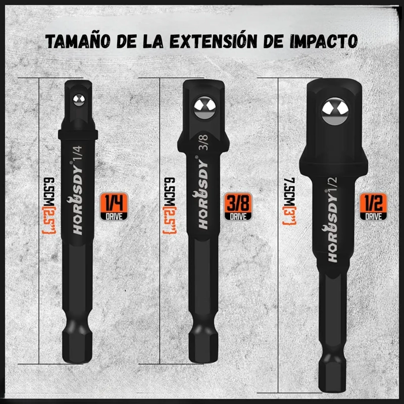 SET HERRAMIENTA 7 ADAPTADORES REDUCTORES IMPACTO 1/4 3/8 1/2 - 5