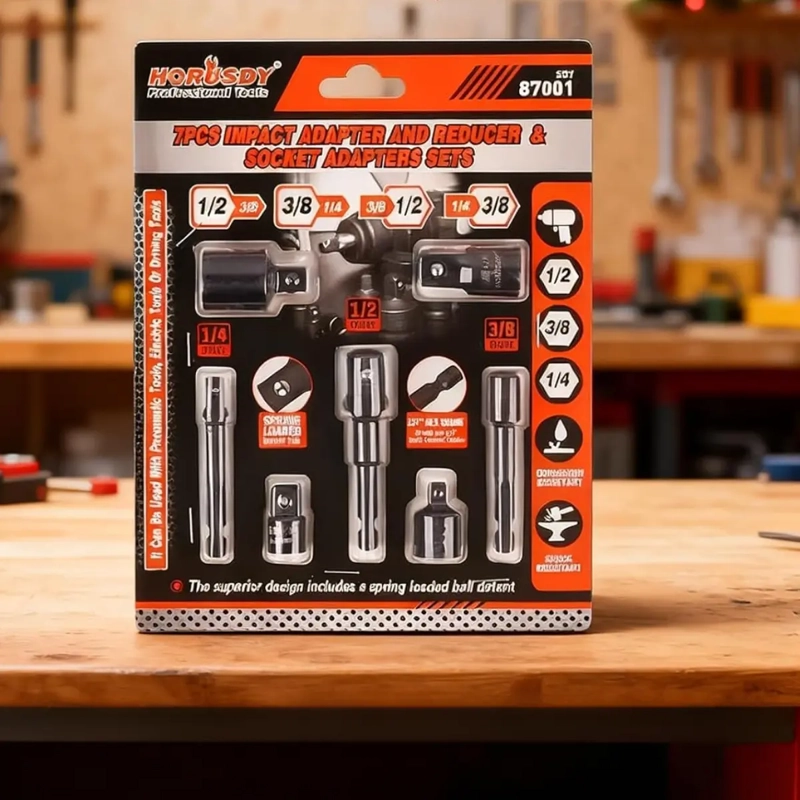 SET HERRAMIENTA 7 ADAPTADORES REDUCTORES IMPACTO 1/4 3/8 1/2 - 6