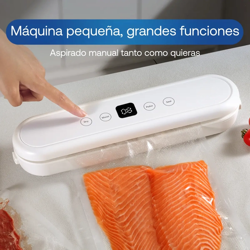 MAQUINA SELLADORA DE BOLSAS AL VACIO ALIMENTOS MULTIUSO 25CM - 7