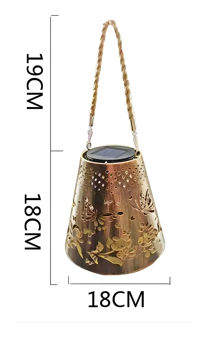 LAMPARA EXTERIOR JARDIN METAL CARGA SOLAR DISEÑO MARIPOSAS - 2