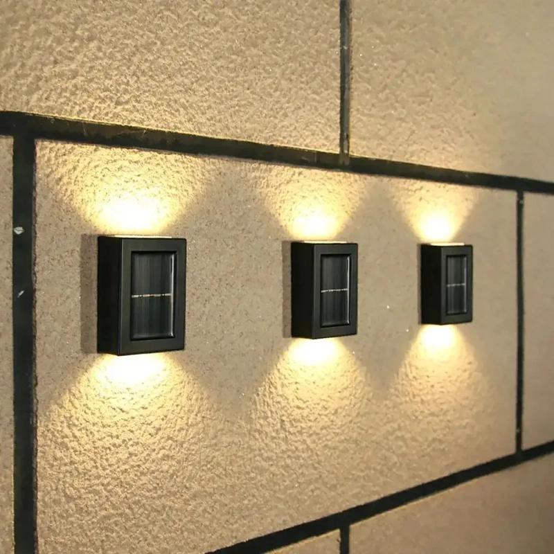 LAMPARA DE PARED FOCO EXTERIOR JARDIN CARGA SOLAR LUZ CALIDA - 4