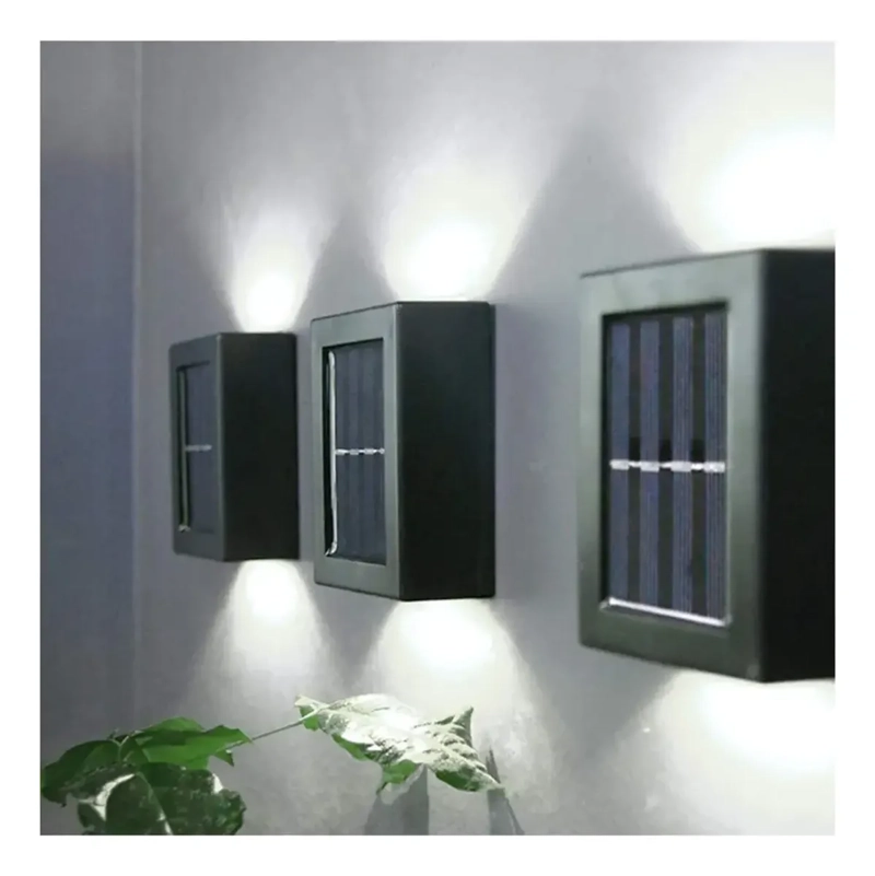 LAMPARA DE PARED FOCO EXTERIOR JARDIN CARGA SOLAR LUZ CALIDA - 7