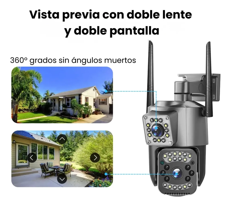 CAMARA DE SEGURIDAD HOGAR DUAL CONEXION CHIP CELULAR 4G - 3