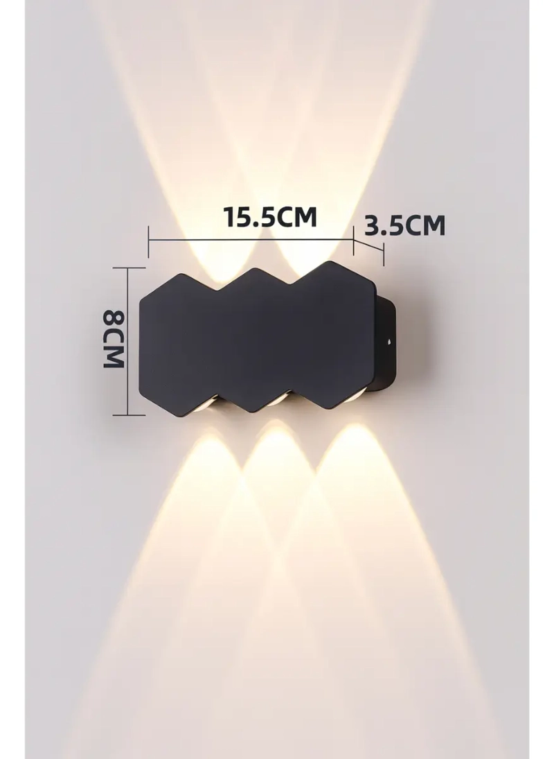 LAMPARA APLIQUE FOCO PARED NEGRO HOGAR LUZ CALIDA - 3