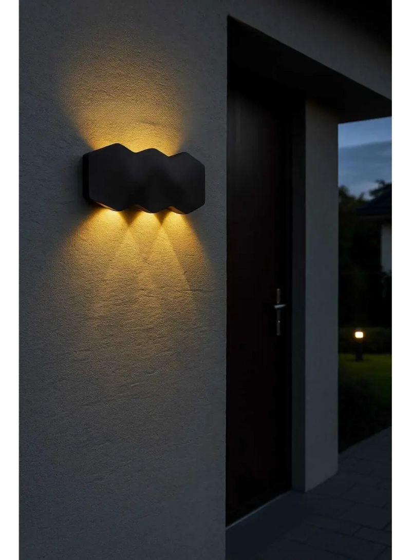 LAMPARA APLIQUE FOCO PARED NEGRO HOGAR LUZ CALIDA - 7