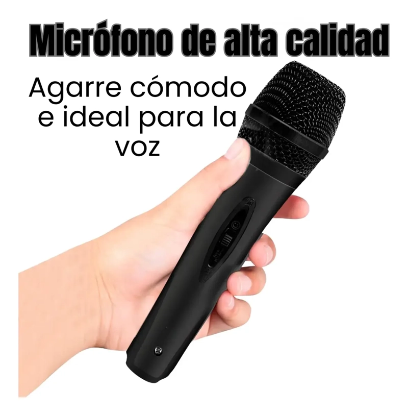 MICROFONO KARAOKE PROFESIONAL CABLE CONEXION AUXILIAR AUDIO - 5